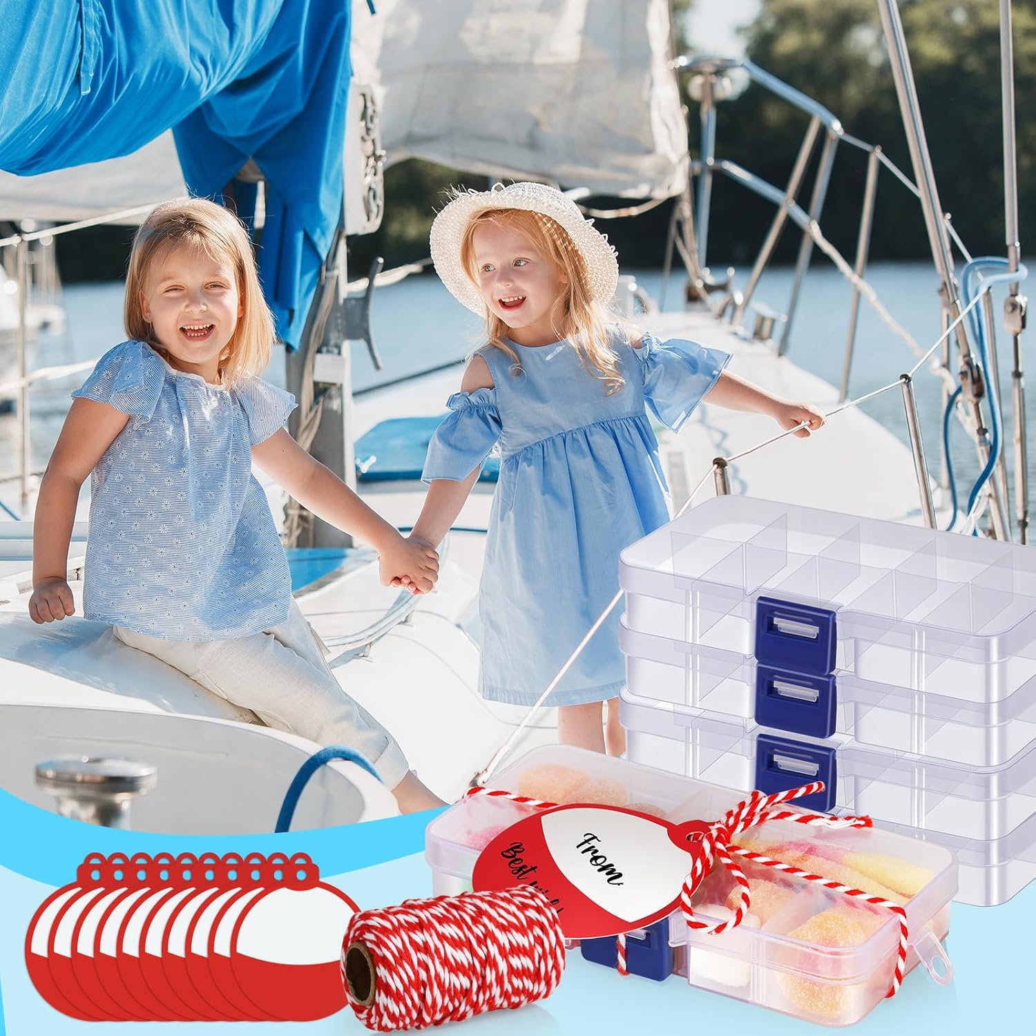 25 Pcs Fishing Candy Tackle Boxes Party Favors Small Tackle Box with Fishing Bobber Cards for Fishing Theme Decorations (25) - Image 6