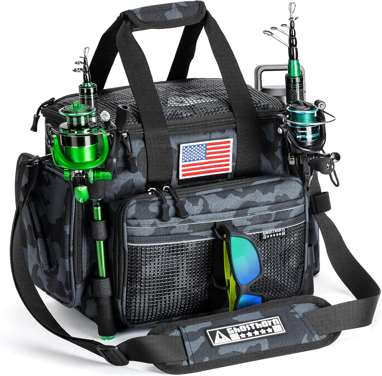 Ghosthorn Fishing Tackle Bags Salt Water Resistant Tackle Box Bag -large capacity tackle storage